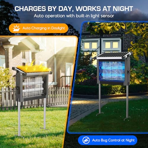 Solar Bug Zapper Outdoor (Gray)