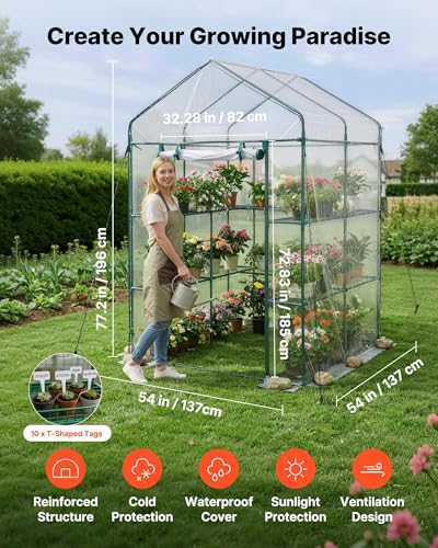 Walk in Greenhouse (Clear / 4.5x4.5x6.4 ft)