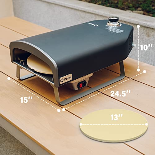 13" Propane Gas Pizza Oven with Automatic Rotating Stone