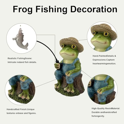 Frog Fisher Garden Statue (Frog-tree Stump)