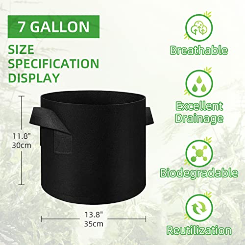 200 Pack 7 Gallon Fabric Grow Bags (200 Count)