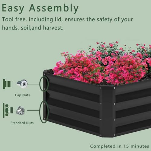 2PCS 4x2x1FT Galvanized Raised Garden Bed (2 Count)