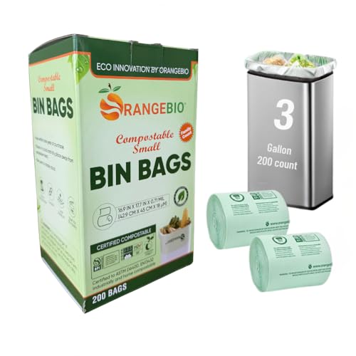 3 Gallon Compostable Trash Bags (200 Count (Pack of 1))