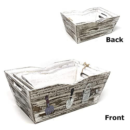 HD88341 3 PC set Wooden Boxes Planter Trough for flower pots (3 Count)
