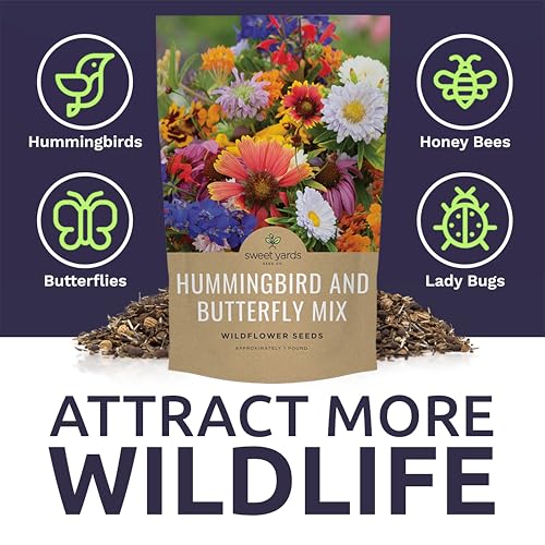 Bulk Wildflower Seeds Butterfly and Humming Bird Mix (80 Ounce)