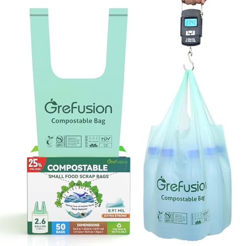 Compostable Trash Bags with handle (50 Count)