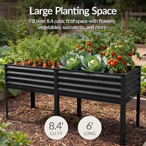 72x24x30in Non Toxic Galvanized Raised Garden Bed