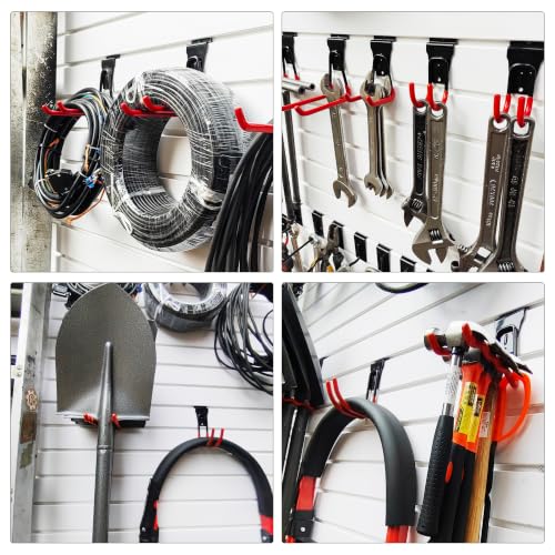 Slatwall Hooks 10 Pack Heavy Duty Multi Sizes (Red / 10)