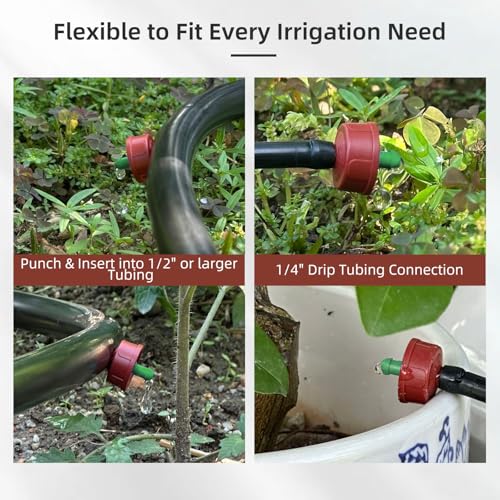 60PCS 0.25 GPH Pressure Compensating Drip Irrigation Spot Watering Drippers (60 Count)