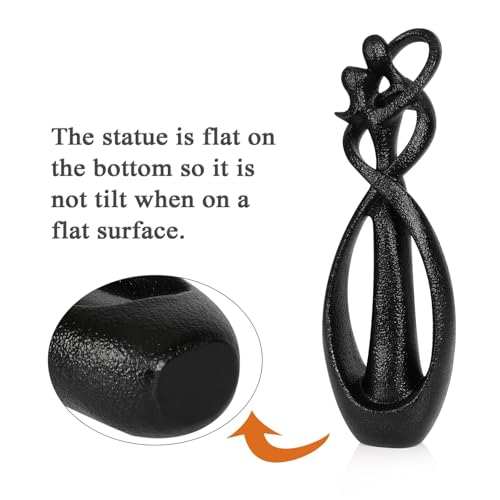 Kissing Lovers Statue Abstract Sculpture (Black / Large)
