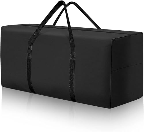 177 Gallon Outdoor Cushion Storage Bag 68 inch Extra Large Patio Furniture Cushion Storage Bag Waterproof Garden Cushion Storage Covers with Zipper and Handles Black