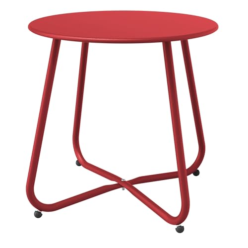 Dark Red Patio Side Table