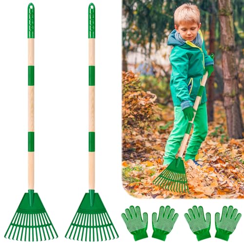 2 Pcs 35'' Kids Rakes for Leaves
