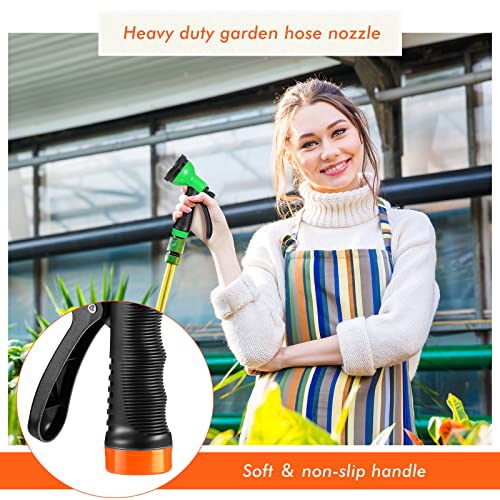 4 Pcs Water Hose Nozzle Garden Hose Sprayer with 10 Adjustable Spray Patterns Heavy Duty High Pressure Water Gun for Watering Plants Washing Cars and Showering Pets (4 Count)