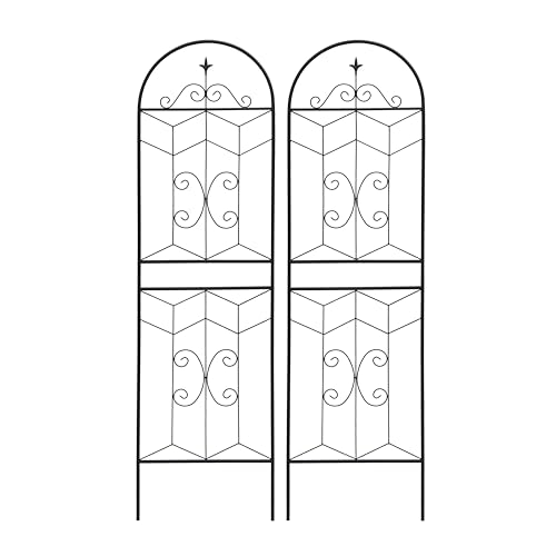 2 Pack 71x20in Garden Trellises with Black Metal Coating