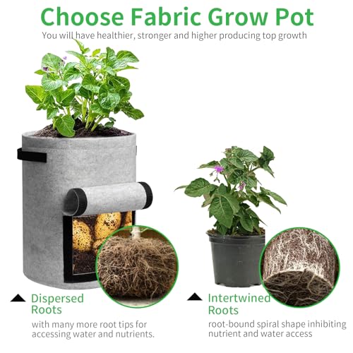 4 Pack Potato Grow Bags 10 Gallon with Flap