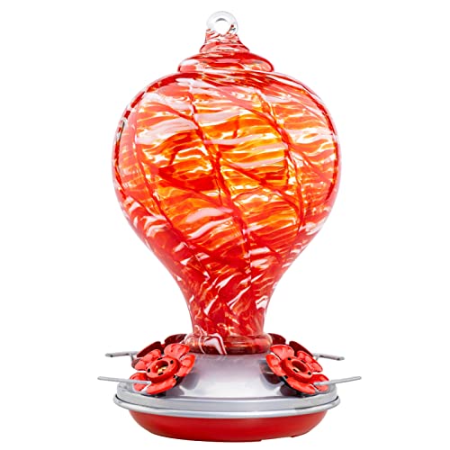Hummingbird Feeders Blown Glass Hummingbird Feeder