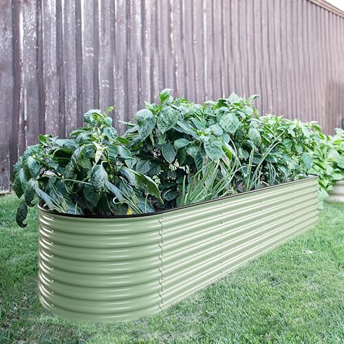 8x2x2ft Galvanized Raised Garden Bed (Olive Green / 8x2x2FT)