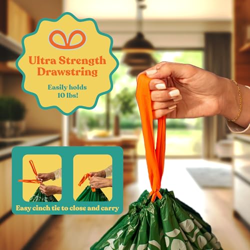 13 Gallon Compostable Drawstring Trash Bags (30 Count)