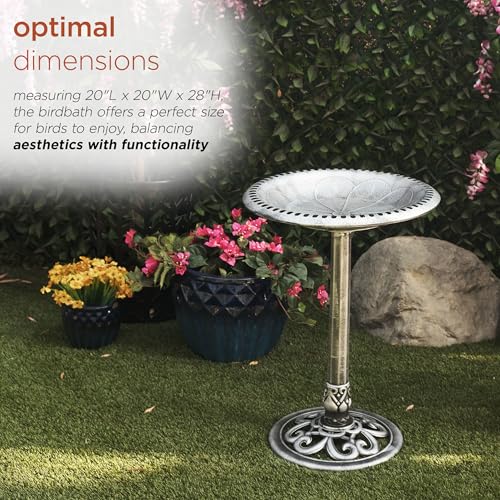 TEC116GR Outdoor Pedestal Birdbath w