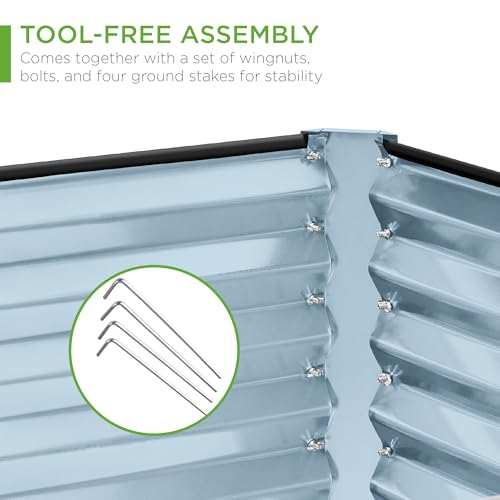 8x4x2ft Outdoor Metal Raised Garden Bed