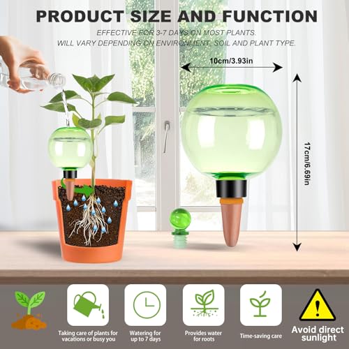 4 Pack Self Watering Globes 17oz Large Plant Watering Globes Top Fill (4 Count)