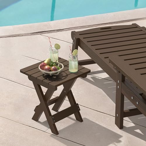 Small Outdoor Folding Side Table HDPS14 Inch Height