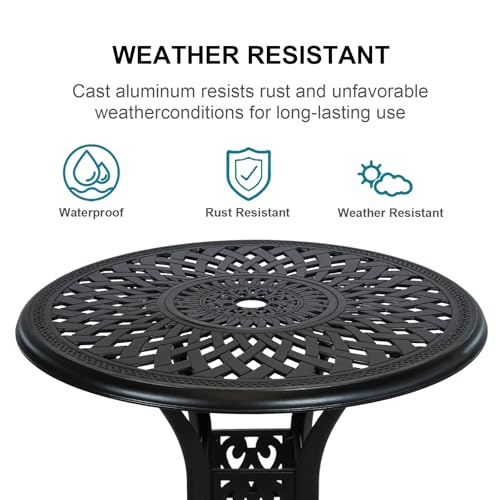 30.31" Outdoor Table and Chairs (3 Count)