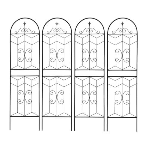 4 Pack 71x20in Garden Trellises with Black Metal Coating