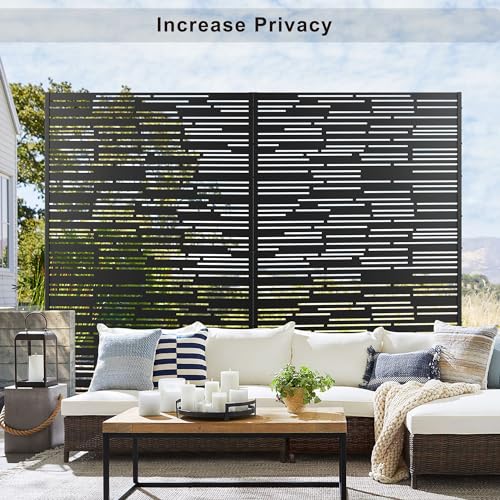 Metal Privacy Screen Outdoor 72" H×47" W