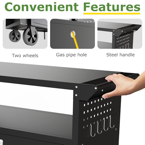 Grill Table Outdoor Grill Cart with Storage (39.8"H)