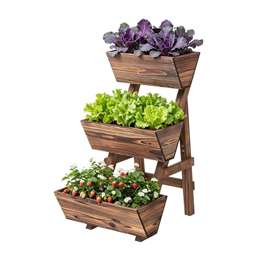 Vertical Garden Planter 3 Tier Raised Garden Bed Tiered Planter Box Outdoor