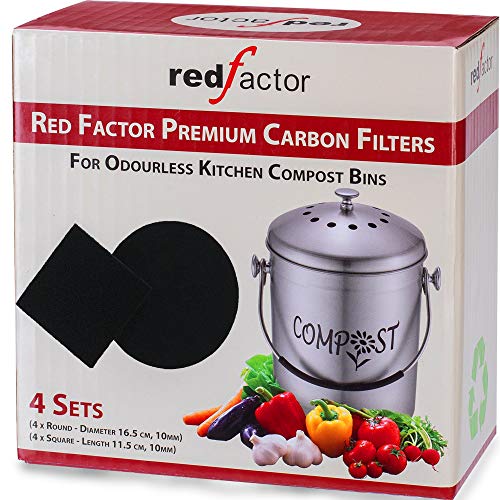 8 Pack Extra Thick Charcoal Filters for Kitchen Compost Bins