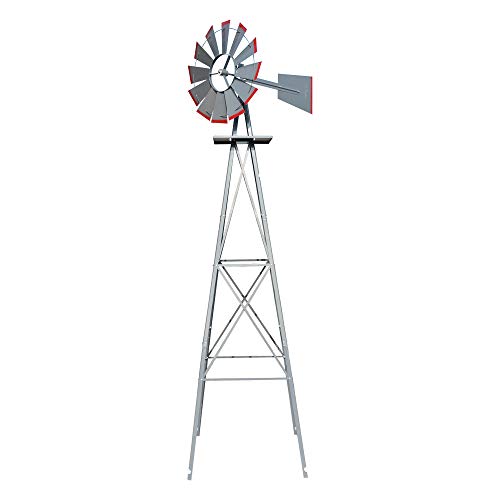 8FT Ornamental Windmill Backyard Garden Decoration Weather Vane