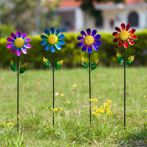 4 Pack Wind Spinner Outdoor (Sunflowers-4Pack)