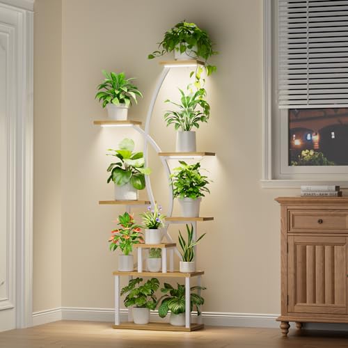 Plant Stand Indoor with Grow Lights (8 Count)