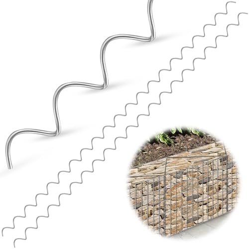 100 Pcs 36" x 2" Cages Spirals 9ga Galvanized Steel Gabion Wire for Cage Install and Connected Stone Gabion Basket Spirals for Garden Projects Quick and Easy Construction (36" x 2")