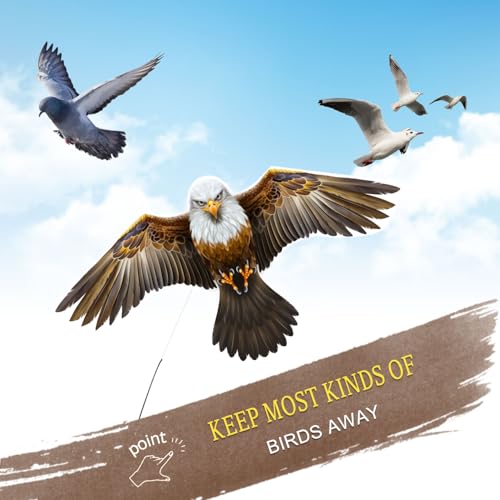 Bird Scarer Kite with 13ft Pole Bird Hawk Flying Kites (eagle kite with 4m pole)