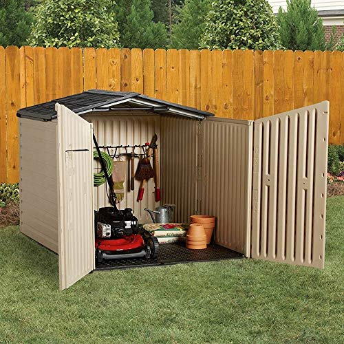 Slide Lid Resin Outdoor Storage Shed (7'x5' / Beige)