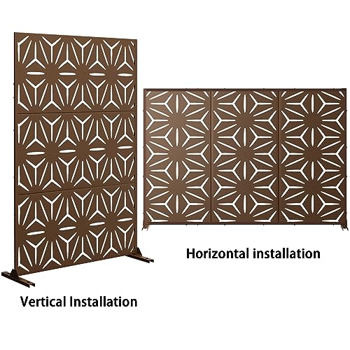 Metal Privacy Screen Outdoor 72" H×47" W