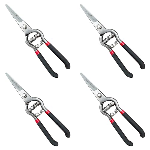 Garden Guru Classic Bypass Pruning Shears Clippers (4 Pack / Precision Blade)