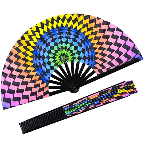 13Inch Large Popping Fans for LINE Dancing (Bright Color)