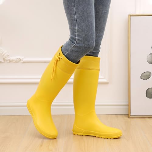 Women's Packable Tall Rain Boots Ultra Lightweight Garden Boots