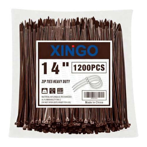 14 Inch Brown Zip Ties 1200 PCS (Brown / 14“(1200PCS))