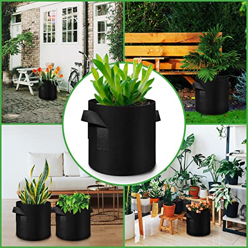12 Pack 5 Gallon Plant Grow Bags (12 Count)