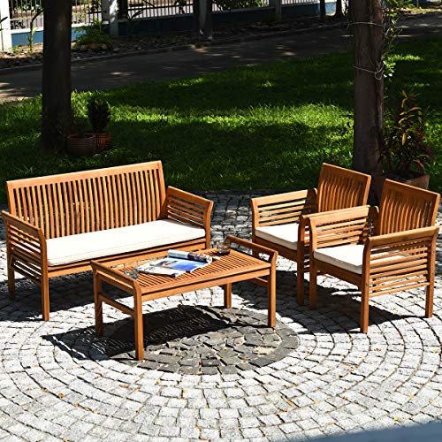 8 Piece Outdoor Acacia Wood Sofa Set w