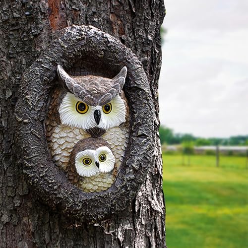 Owlet and Mom Owl Tree Faces