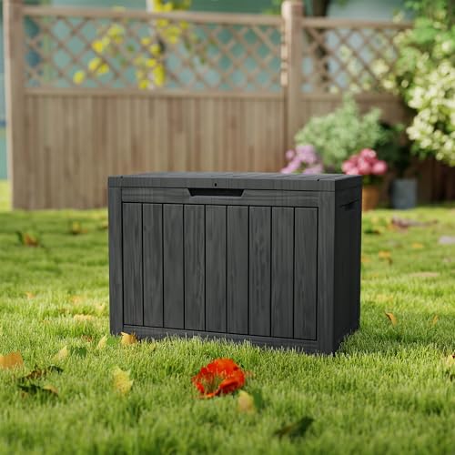 45 Gallon Deck Boxes Outdoor Waterproof (Black / 45 GAL)