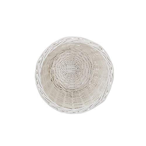 Wicker Waste Basket with Willow Weave and Plastic Liner