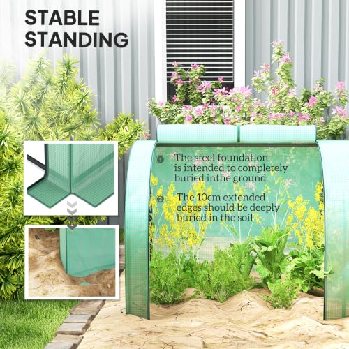 13' x 3' x 2.5' Mini Greenhouse Portable Tunnel Green House Green (13' x 3' x 2.5' / Green)